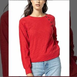 Lilla P full sleeve button raglan top size XS
